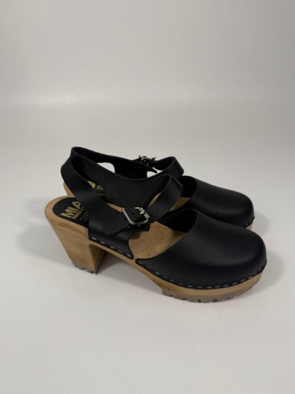 MIA Women's Abba Clog-Inspired Sandal - Black Leather/ Womens size 39 (US 8.5)